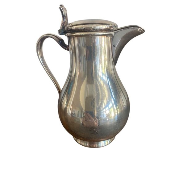 Vintage Wallace Creamer Silverplate V9602 Hinged Top 5" High VG - Picture 2 of 5